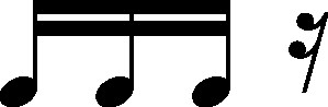 Grouping of four with rested fourth note